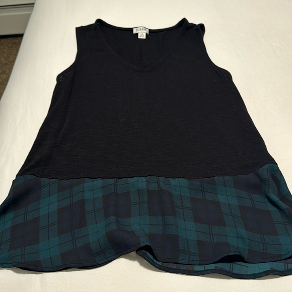 XS J CREW flowy top with plaid bottom - Picture 1 of 5